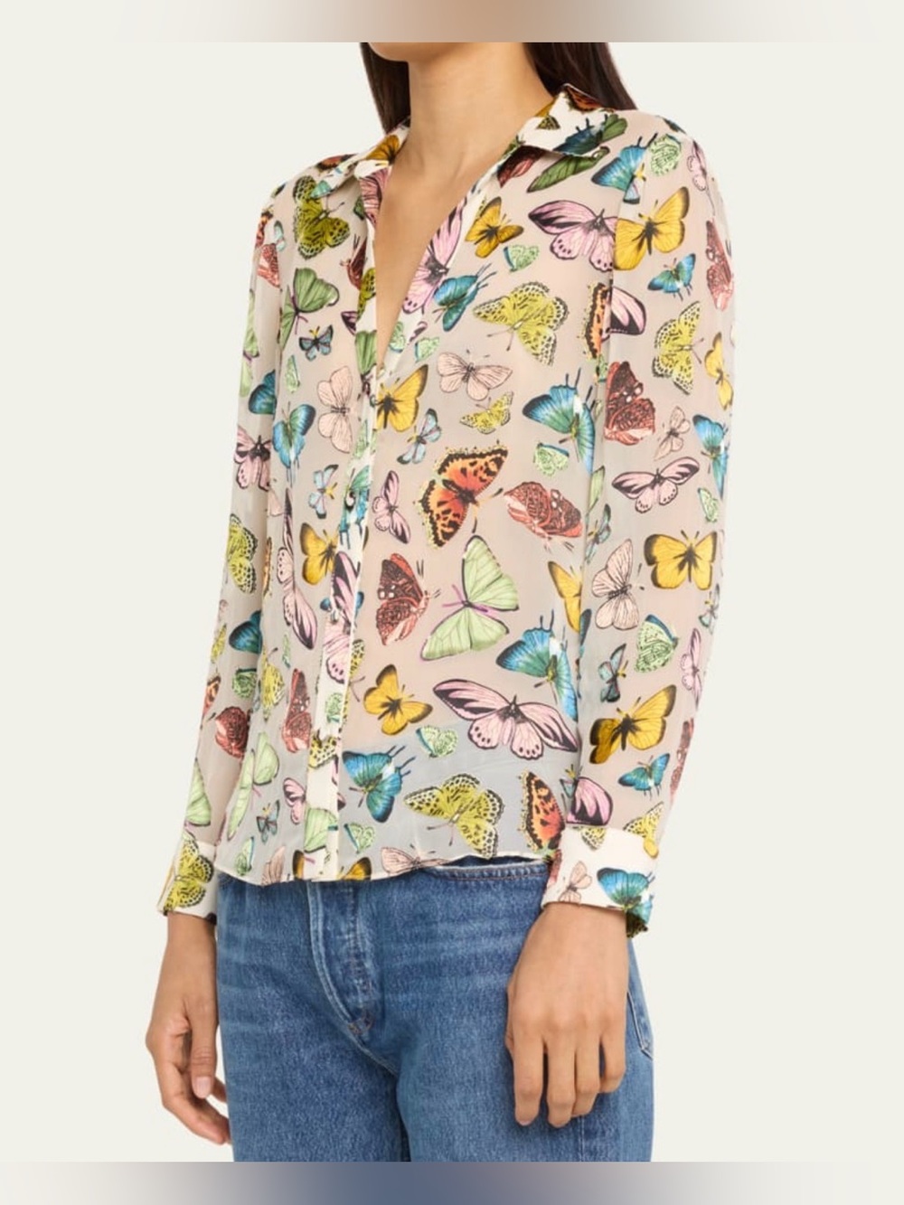 Alice + Olivia Eloise Butterfly Print Button-Up Shirt - Picture 5 of 11